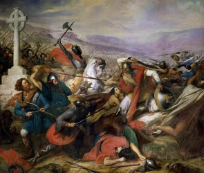 The Battle of Poitiers, 25th October 732, won by Charles Martel, 1837